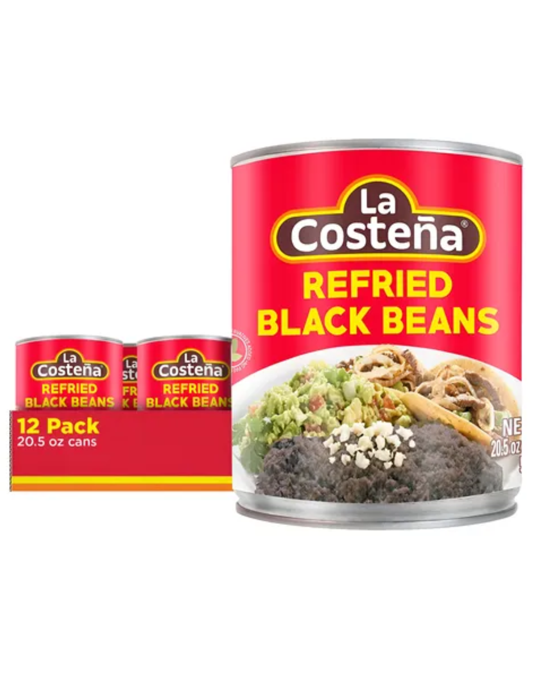FRIJOL REFRITO NEGRO “ LA COSTEÑA “ 12 / 20.5 OZ