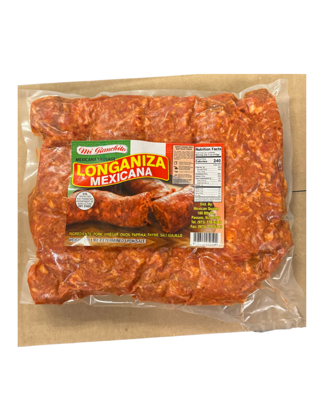 LONGANIZA “MI RANCHITO” NO TRIPA 5 LBS